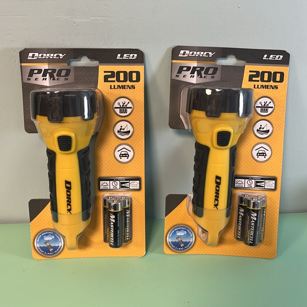 Dorcy Pro Series 200 Lumens Flashlights set of 2, Camping/Home/Work Flashlights